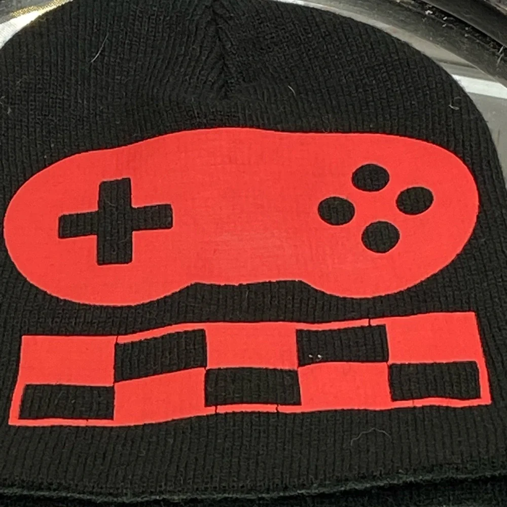 Black and Red Kids Gaming Beanie